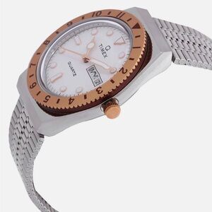 Timex Q Women’s Silver Dial Rose Gold Watch
